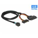Delock - Kabel SFF-8643 Stecker > U.2 SFF-8639 Buchse + SATA Stromanschluss 75 cm (84821)